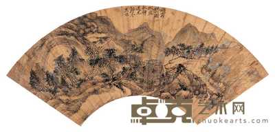 吴历（款） 乙卯（1675年）作 晓山图 扇面 